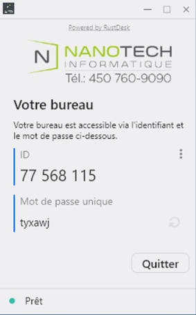 Fenêtre avec votre ID